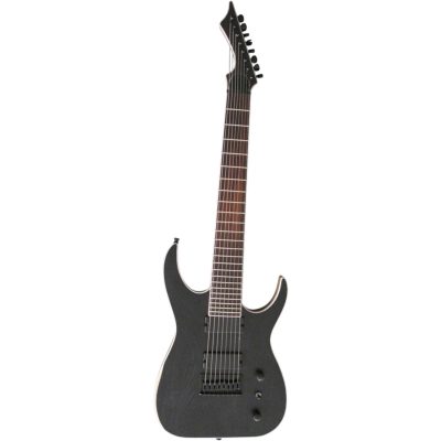 Custom Topaz Black Machine Open Pore Matte Black Finish Ash 8 String Guitar - Image 2
