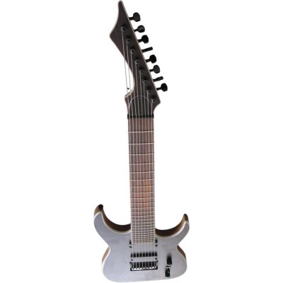 Custom Topaz Black Machine Open Pore Matte Black Finish Ash 8 String Guitar - Image 6