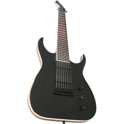 Custom Topaz Black Machine Open Pore Matte Black Finish Ash 8 String Guitar - Image 7