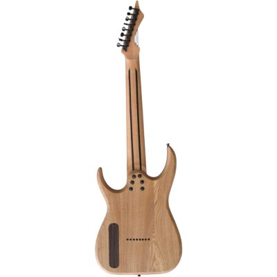 Custom Topaz Black Machine Open Pore Matte Black Finish Ash 8 String Guitar - Image 8