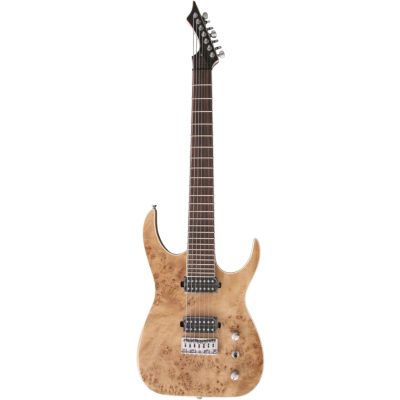 Custom Topaz Black Machine Natural Birdseye Burl 7 String Guitar - Image 10