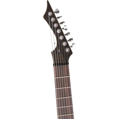 Custom Topaz Black Machine Natural Birdseye Burl 7 String Guitar - Image 8