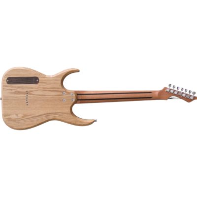 Custom Topaz Black Machine Natural Birdseye Burl 7 String Guitar - Image 5