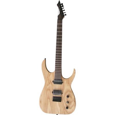Custom Topaz Black Machine Natural Ask Wood Body 6 String Guitar - Image 8