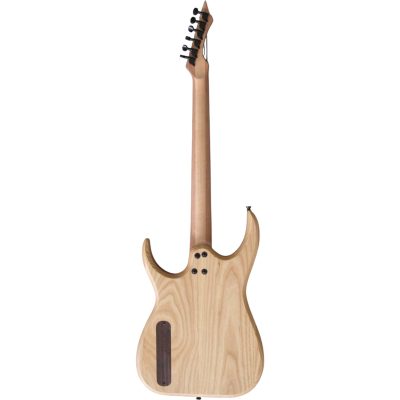 Custom Topaz Black Machine Natural Ask Wood Body 6 String Guitar - Image 4