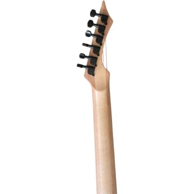 Custom Topaz Black Machine Natural Ask Wood Body 6 String Guitar - Image 3