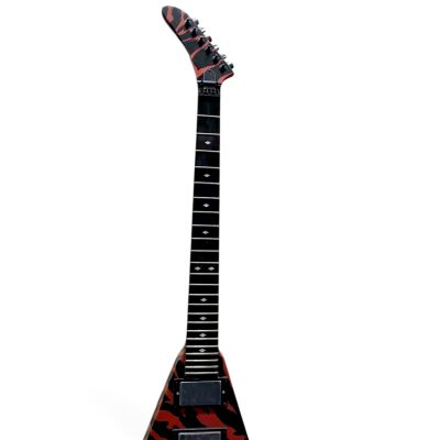 Custom Obsidian Hand Painted KK Graphic Kerry King Reverb V Dual Point Body Red Bengal Tiger Graphic Guitar - Image 4