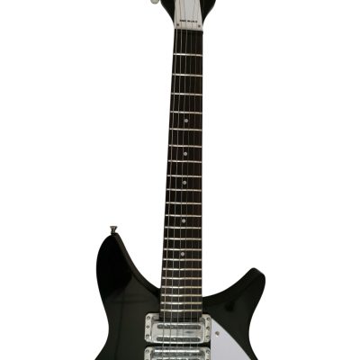Custom Nova Ebony Black Jetglo 325C64 21 Inch Scale Length Bigsby Guitar - Image 6