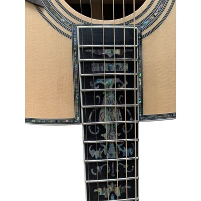 Custom Vertex D45 Flower Abalone Inlays Natural Solid Spruce Top Acoustic Electric Guitar Fishman Pickups - Image 14