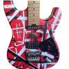 Custom Lazu Van Halen Red Black White Stripes Frankie Floyd Rose Tremolo Guitar