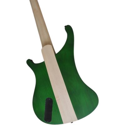 Custom Nova Lemmy Kilmister 4004 Green Finish Natural Hand Carved Oak Leaf 4 String Bass - Image 2