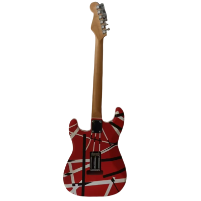 Custom Lazu Van Halen Red Black White Stripes Frankie Floyd Rose Tremolo Guitar - Image 5