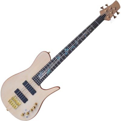 Custom Solis Imperial Single Cutaway Elite Bona Natural Abalone Flower Fretboard Inlay Body 5 String Bass - Image 8