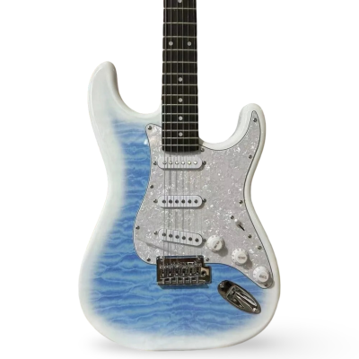Custom Regent MIJ Hybrid Quilted Maple Top Jimi Larimar Blue Guitar - Image 3