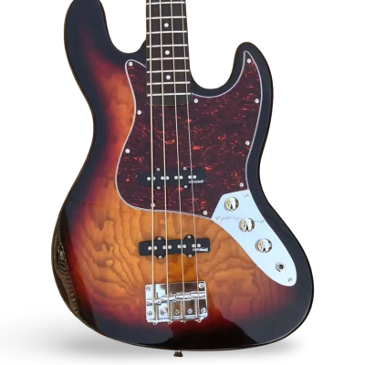 Custom Regent Jaco Pastorius Tobacco Sunburst 4 String Jazz Bass - Image 3