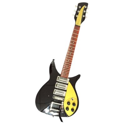 Custom Nova Black Jetglo 325C64 21 Inch Scale Length Rosewood Fretboard Guitar Gold Pickguard - Image 2