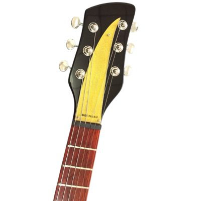 Custom Nova Black Jetglo 325C64 21 Inch Scale Length Rosewood Fretboard Guitar Gold Pickguard - Image 3