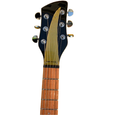 Custom Nova Black Jetglo 325C64 21 Inch Scale Length 6 String Padauk Fretboard Guitar Gold Pickguard - Image 6