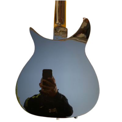 Custom Nova Black Jetglo 325C64 21 Inch Scale Length 6 String Padauk Fretboard Guitar Gold Pickguard - Image 8