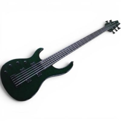 Custom Vanta Left Handed Transparent Green Burst Modul Quantum Graphite Phil 5 String Bass - Image 2