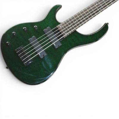 Custom Vanta Left Handed Transparent Green Burst Modul Quantum Graphite Phil 5 String Bass - Image 4