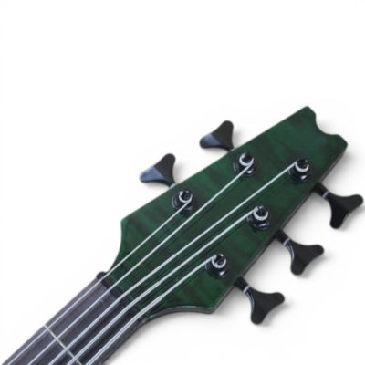 Custom Vanta Left Handed Transparent Green Burst Modul Quantum Graphite Phil 5 String Bass - Image 5