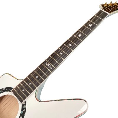 Custom Halo Abalone Bindings Matthias Jabs Alpine White Guitar EX90 - Image 2