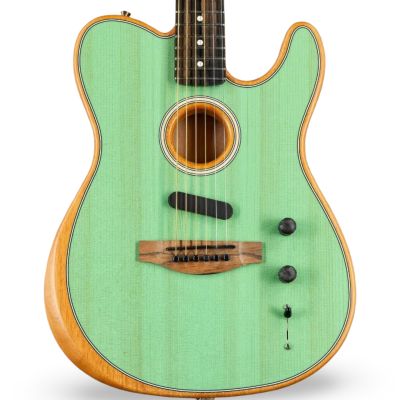 Custom Regent Solid Sitka Spruce Top Acoustic Sonic Translucent Surf Green Electric Guitar