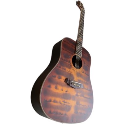 Custom Forge Jack Daniels Sunburst Aged Barrel Finish Dreadnought Solid Spruce Top Acoustic Electric Guitar - Image 7