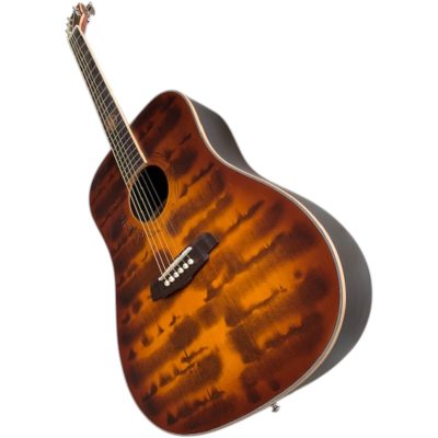 Custom Forge Jack Daniels Sunburst Aged Barrel Finish Dreadnought Solid Spruce Top Acoustic Electric Guitar - Image 6