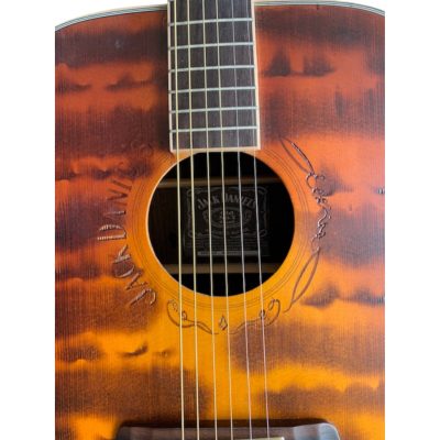 Custom Forge Jack Daniels Sunburst Aged Barrel Finish Dreadnought Solid Spruce Top Acoustic Electric Guitar - Image 5