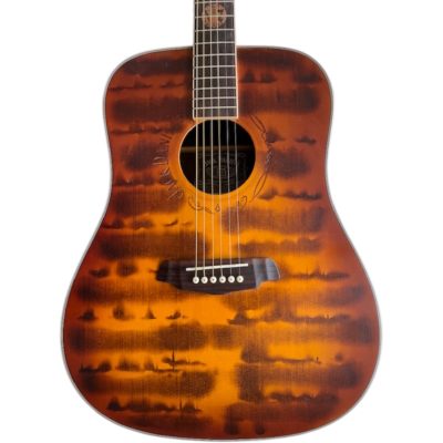 Custom Forge Jack Daniels Sunburst Aged Barrel Finish Dreadnought Solid Spruce Top Acoustic Electric Guitar