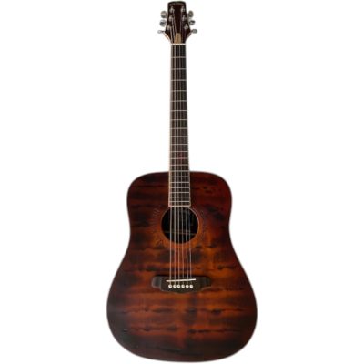 Custom Forge Jack Daniels Aged Barrel Finish Dreadnought Solid Spruce Top Acoustic Electric Guitar - Image 2