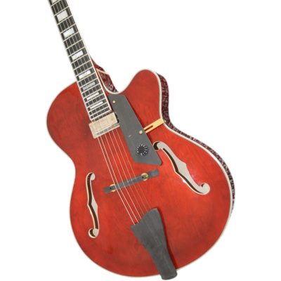 Custom Crown CES Archtop Semi Hollow Wine Red Jazz Guitar