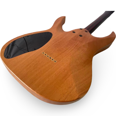 Custom Onyx Duvell Poplar Burl Top Elite Translucent Dirty Red Satin 6 String Electric Guitar - Image 5