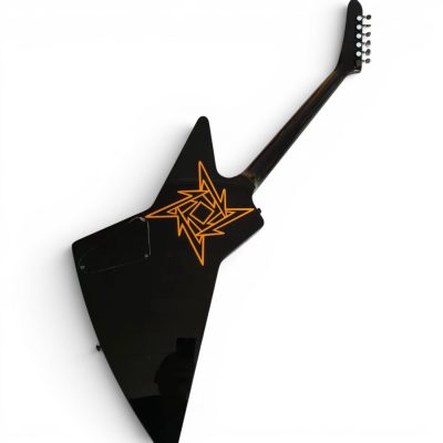 Custom Obsidian Hetfield MX250 Explorer Elk Skull Black Electric Guitar - Image 4