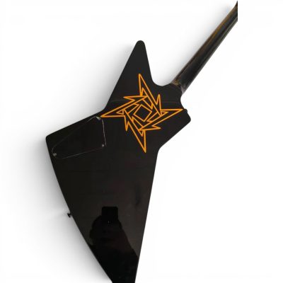 Custom Obsidian Hetfield MX250 Explorer Elk Skull Black Electric Guitar - Image 6