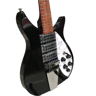 Custom Nova Jetglo Black 325 Lennon 6 String Electric Guitar - Image 3