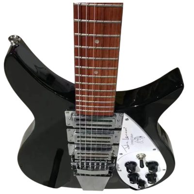 Custom Nova Jetglo Black 325 Lennon 6 String Electric Guitar - Image 5