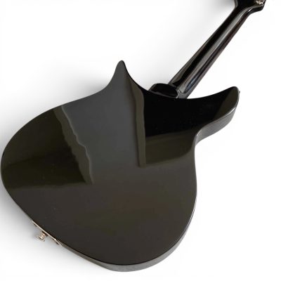 Custom Nova 325 Jetglo Black Lennon Guitar 21 Inch Scale Length Trapeze Tailpiece - Image 6