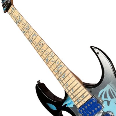 Custom Axis JEM77 Lotus Blue Floral Pattern Electric Guitar - Image 3
