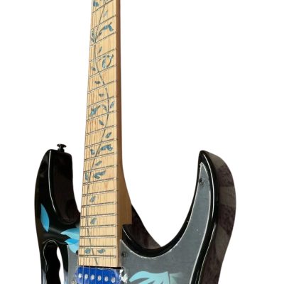Custom Axis JEM77 Lotus Blue Floral Pattern Electric Guitar - Image 4