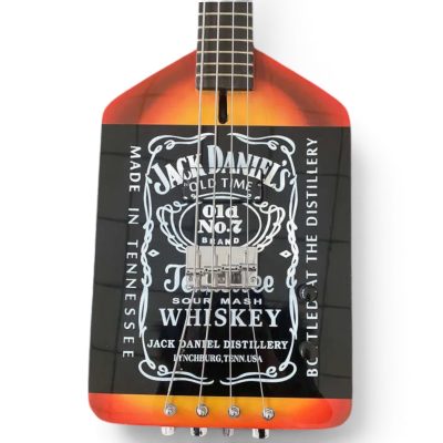 Custom Forge Jack Daniels Bottle Shape Tone Sunburst Finish 4 String Headless Bass