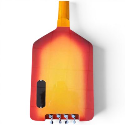 Custom Forge Jack Daniels Bottle Shape Tone Sunburst Finish 4 String Headless Bass - Image 4