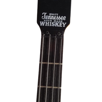 Custom Forge Jack Daniels Bottle Orange Black Finish 4 String Headless Bass - Image 4