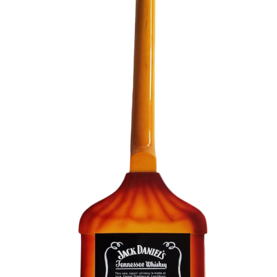 Custom Forge Jack Daniels Bottle Orange Black Finish 4 String Headless Bass - Image 9
