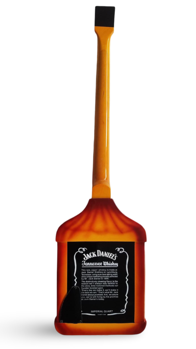 Custom Forge Jack Daniels Bottle Orange Black Finish 4 String Headless Bass - Image 9