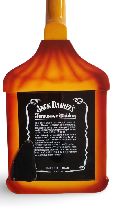 Custom Forge Jack Daniels Bottle Orange Black Finish 4 String Headless Bass - Image 12