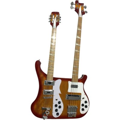 Custom Nova 4003 Rutherford Genesis Double Neck Fireglo 4 String Bass 12 String Guitar - Image 2