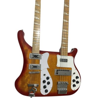 Custom Nova 4003 Rutherford Genesis Double Neck Fireglo 4 String Bass 12 String Guitar